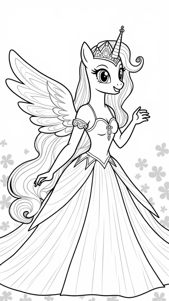 princess cadence my little pony coloring page